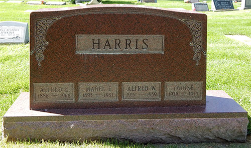 Headstone of Alfred William Harris 1919 - 1959