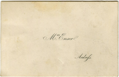 Personal card of Ethel Clare Ensor