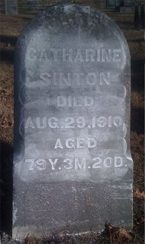 Headstone of Catharine Sinton (née Dimmig ) 1831 - 1910