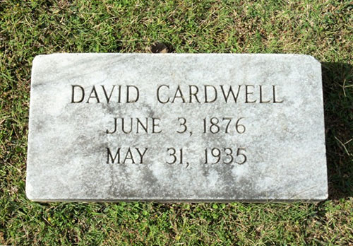 Headstone of David Cardwell 1876 - 1935