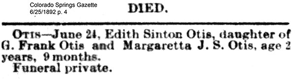 Death Notice of Edith Sinton Otis