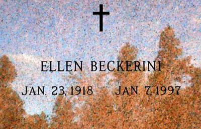 Headstone of Ellen Beckerine (née Cline) 1918 - 1997