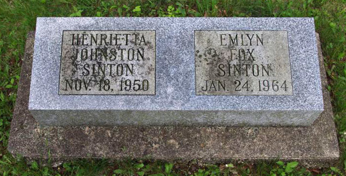 Headstone of Henrietta Johnston Sinton 1882 - 1950