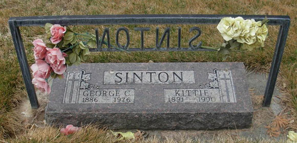 Headstone photograph of George and Kittie Sinton
