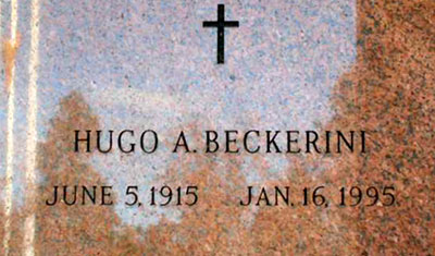 Headstone of Hugo A. Beckerini 1915 - 1995