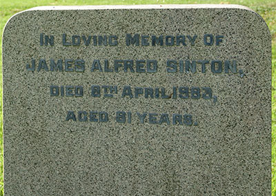 Headstone of James Alfred Sinton 1901 - 1983