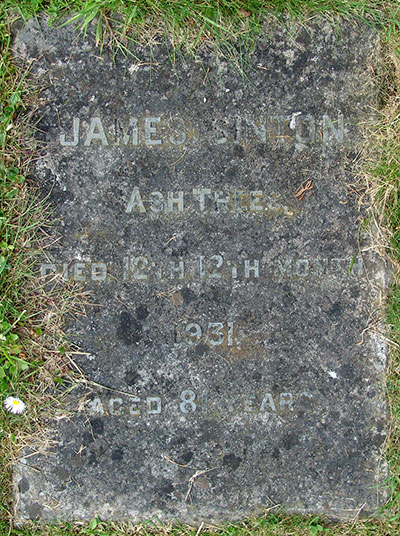 Headstone of James Sinton 1850 - 1931