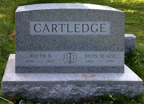 Headstone of Helen H. Cartledge (née Bearse) 1896 - 1955