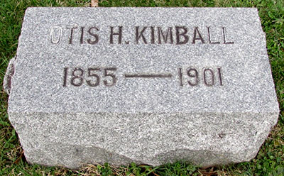 Headstone of Otis Hinkley Kimball 1855 - 1901