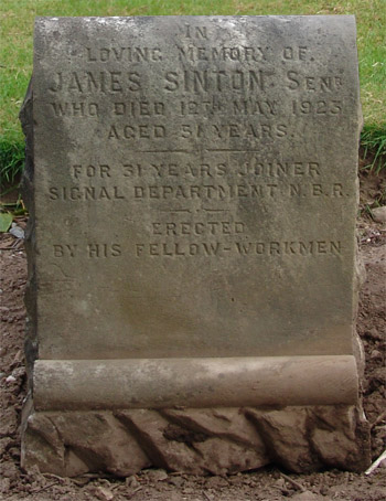 Headstone of James Sinton 1872 - 1923