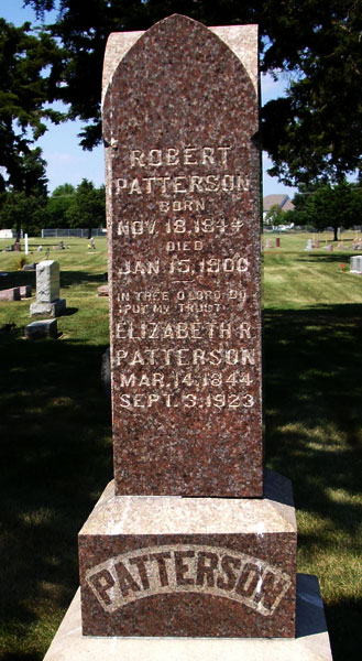 Headstone of Elizabeth Rosalie Patterson 1844-1923