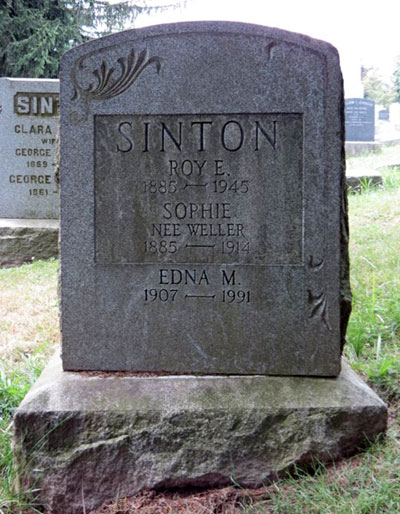 Headstone of Royland Elmer Sinton 1885 - 1945