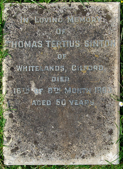 Headstone of Thomas Tertius Sinton 1913 - 1963