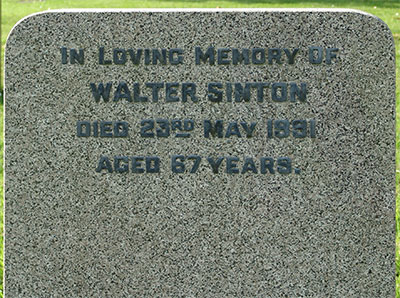 Headstone of Walter Sinton 1923 - 1991