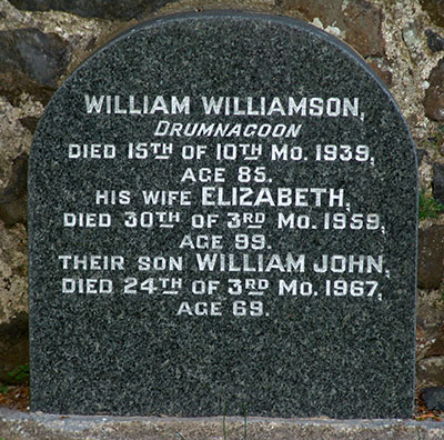 Headstone of William John Williamson 1897 - 1967