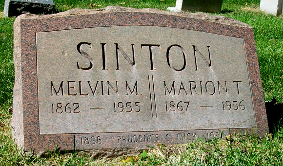 Headstone of Melvin McGregor Sinton 1862 - 1955