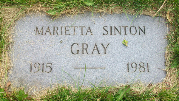 Headstone of Marietta Gray 1915 - 1981