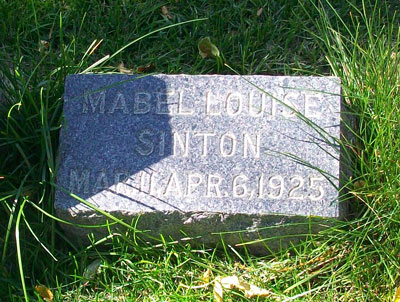 Headstone of Mabel Louise Sinton 1925