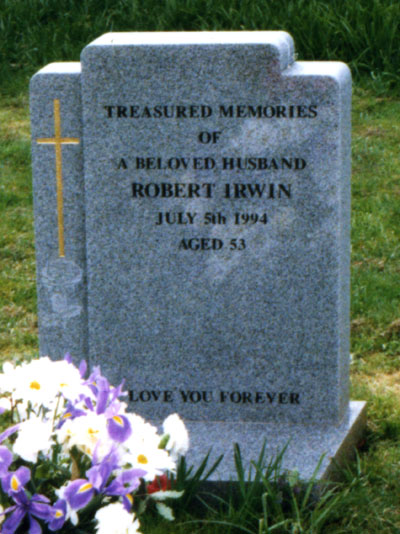 Headstone of Robert Irwin 1941-1994