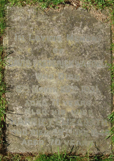 Headstone of David Frederick Wardell 1860 - 1931