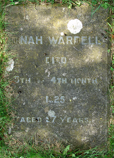 Headstone of Dinah Wardell (née Sinton) 1828 - 1925