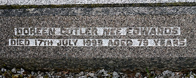 Headstone of Doreen Cutler (née Edwards) 1920 - 1999