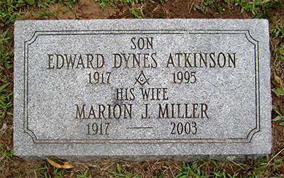 Headstone of Edward Dynes  Atkinson 1917 - 1995