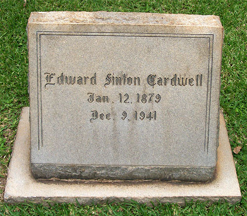 Headstone of Edward Sinton Cardwell 1879 - 1941