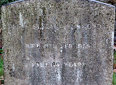Headstone of Emily Elizabeth Snoddy 1888 - 1975