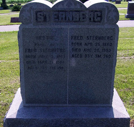 Headstone of Fred Sternberg 1860-1953
