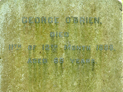 Headstone of George O'Brien 1819 - 1888