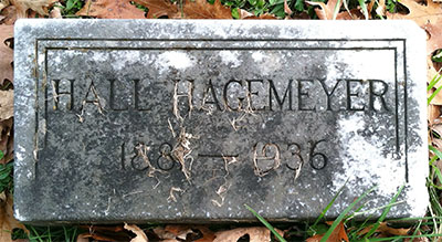 Headstone of Hall Hagemeyer 1881 - 1936