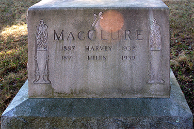 Headstone of Harvey MacClure 1887 - 1932