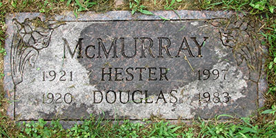Headstone of Douglas McMurray 1920 - 1983