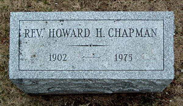 Headstone of Howard Harold Chapman 1902 - 1975