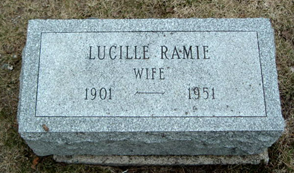 Headstone of Lucille Ramie Chapman 1901 - 1951