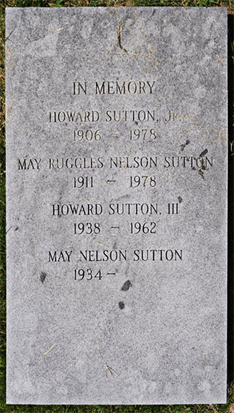 Headstone of Howard Sutton Jr. 1906 - 1978