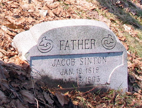 Headstone of Jacob Sinton