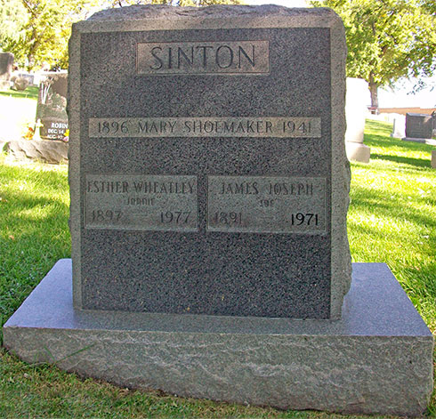 Headstone of Esther Wheatly 1897 - 1977