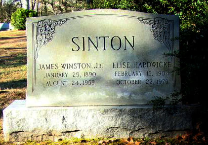 Headstone of James Winston Sinton 1890 - 1953