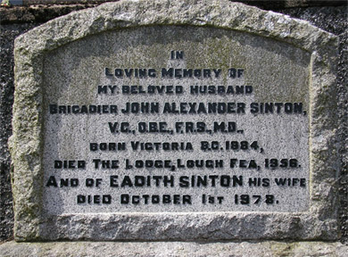 Headstone of John A Sinton