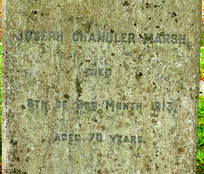 Headstone of Joseph Chandler Marsh 1842 - 1913