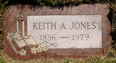 Headstone of Keith Andrew Jones 1896 - 1979