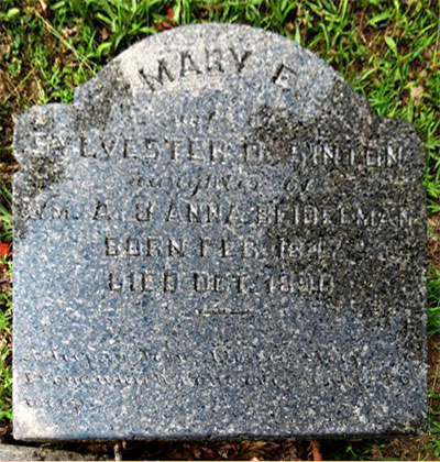 Headstone of Mary E. Sinton