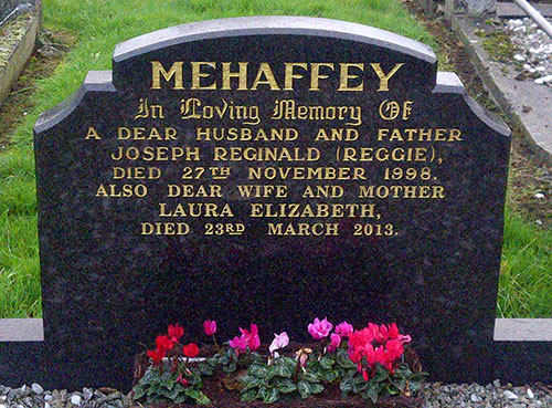 Headstone of Reggie Mehaffey, Tandragee
