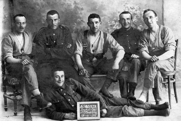Photograph of Seaforth Survivors from HMT Cameronia 15 Apr 1917