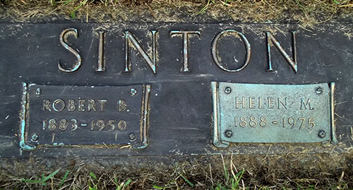 Headstone of Helen May Sinton (née Froeschle) 1888 - 1975