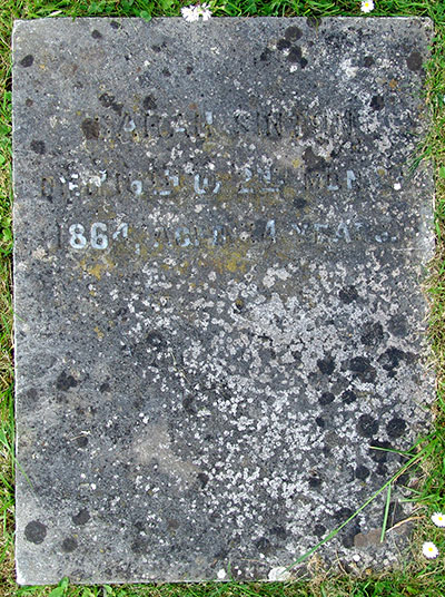 Headstone of Sarah Sinton 1839 - 1864