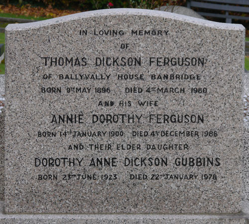 Headstone of Thomas Dickson Ferguson 1896 - 1980