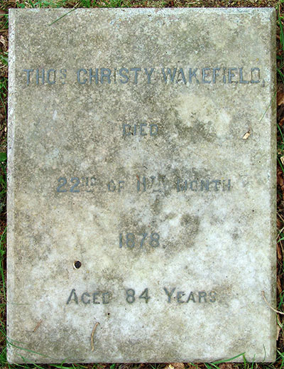 Headstone of Thomas Christy Wakefield 1795 - 1878